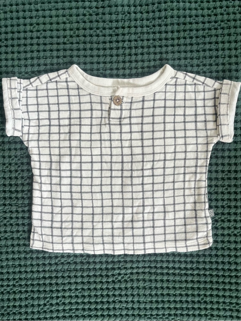Modern Moments 100% Organic Cotton Shirt with Gray Grid Pattern
